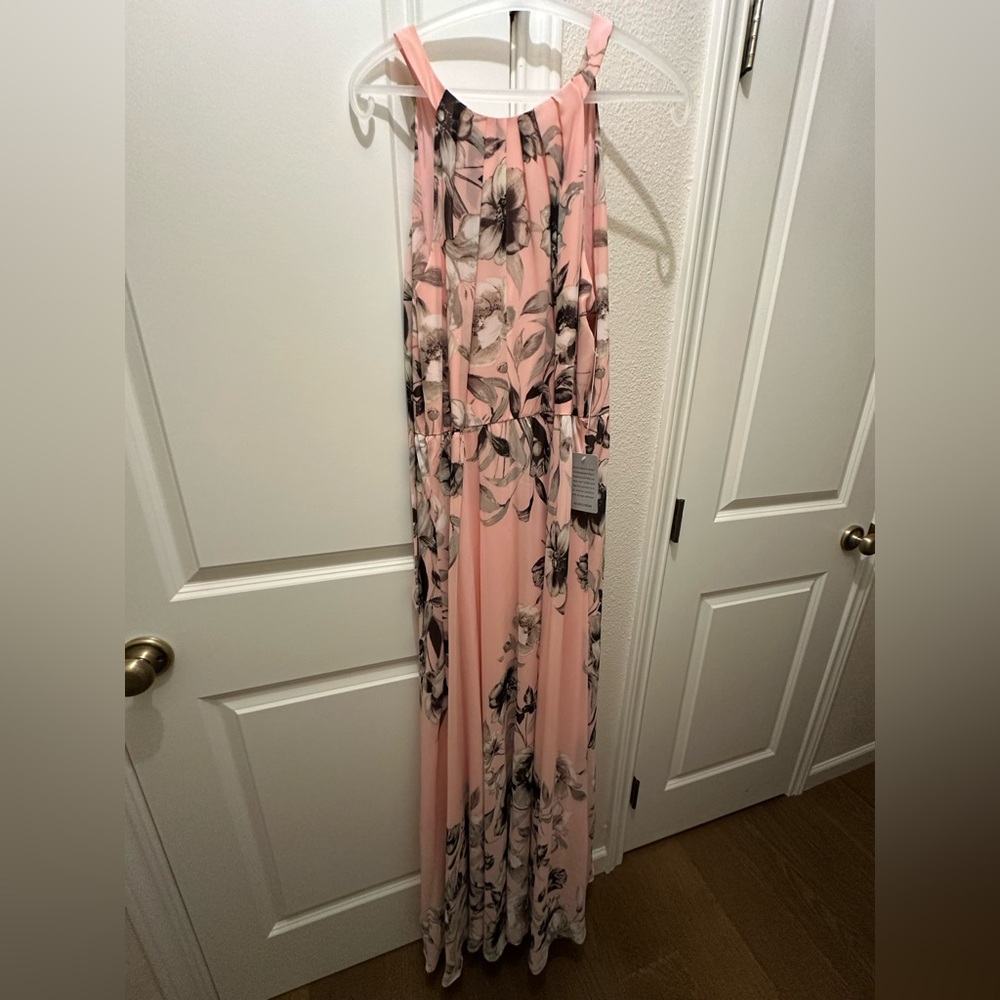 Eliza J Pink Halterneck Floral print dress, NEW, size 14